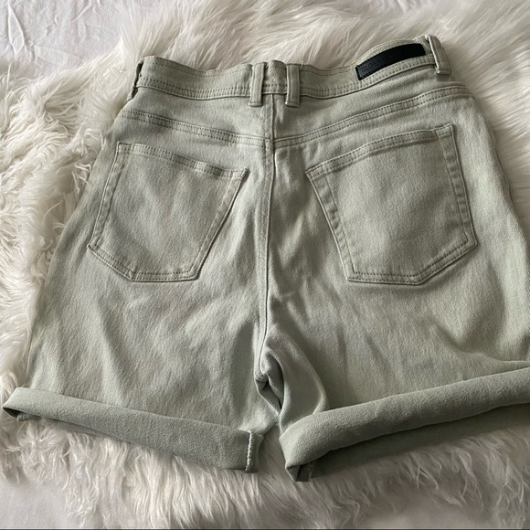Pale Mint • High Waist Rolled Cut Off Jean Shorts - Picture 5 of 11